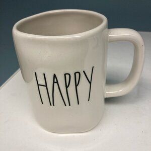RAE DUNN HAPPY Farmhouse  Writing Style Mug
